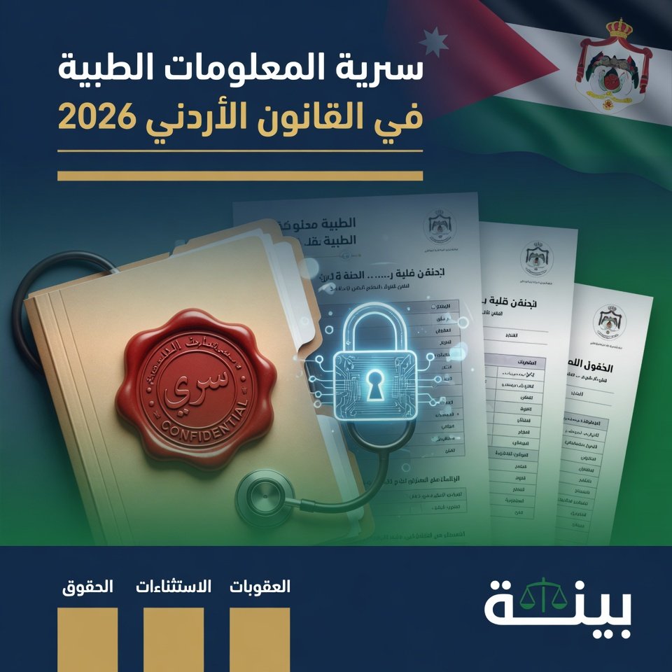 🏛️ سرية المعلومات الطبية في القانون الأردني 2026 | الحقوق، الاستثناءات، والعقوبات