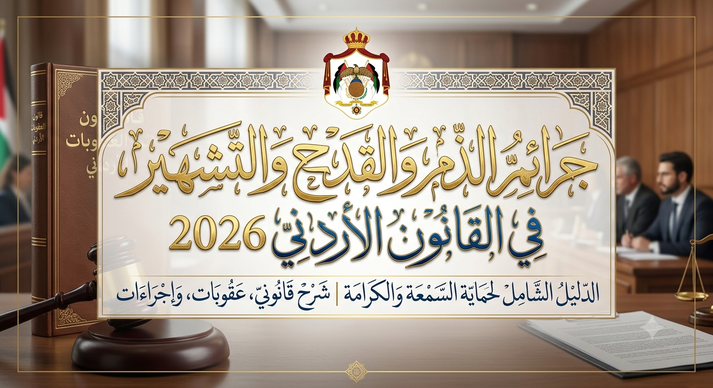 جرائم الذم والقدح والتشهير في القانون الأردني ٢٠٢٦: الدليل الشامل لحماية السمعة والكرامة