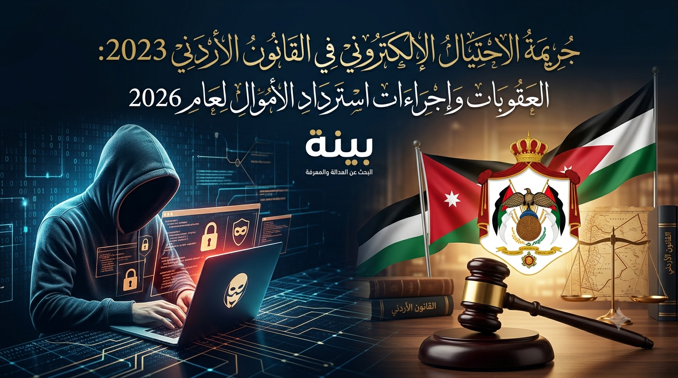 جريمة الاحتيال الإلكتروني في القانون الأردني 2023: العقوبات وإجراءات استرداد الأموال لعام 2026