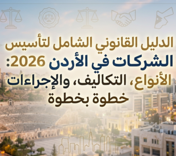 دليل 2026 الشامل حول تأسيس شركة في الأردن وفق قانون الشركات  تعرف على الإجراءات خطوة بخطوة، التكاليف، والأوراق المطلوبة لتأسيس شركتك بنجاح 