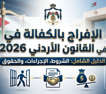 دليل شامل ومحدث حول الإفراج بالكفالة في القانون الأردني 2026  شرح شروط وأحكام إخلاء السبيل بكفالة مالية وعدلية وإجراءات تقديم الطلب 